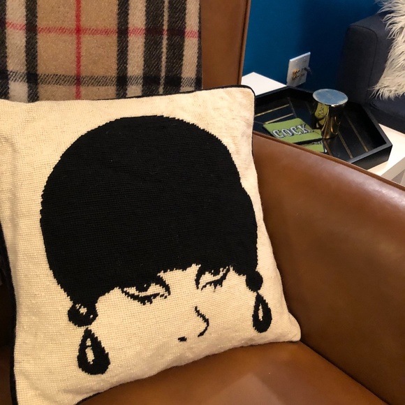 Jonathan Adler Mod Model Needlepoint Throw Pillow - Picture 1 of 5